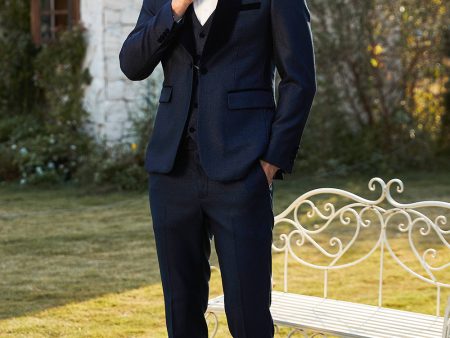 Shawl Lapel One Button Navy Wedding Suits For Men Cheap