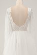 Elegant Ivory A Line Backless Long Sleeves Wedding Dress with Lace Online