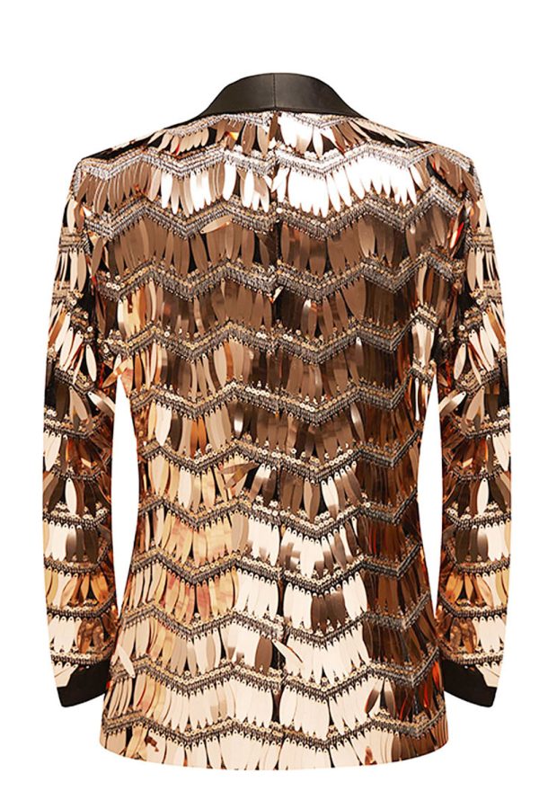 Glitter Golden Sequins Men s Blazer Online Hot Sale