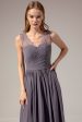 Long V-neck Bridesmaid Dress on Sale