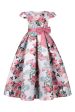 Blush Print Floral Long Girls  Dress with Bowknot Discount