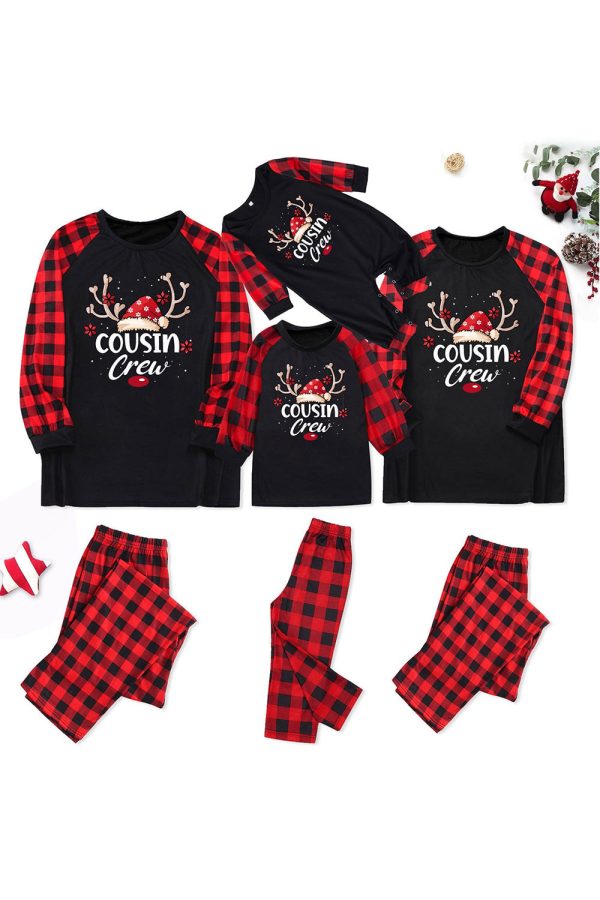 Print Family Christmas Pajamas with Red Plaid For Discount