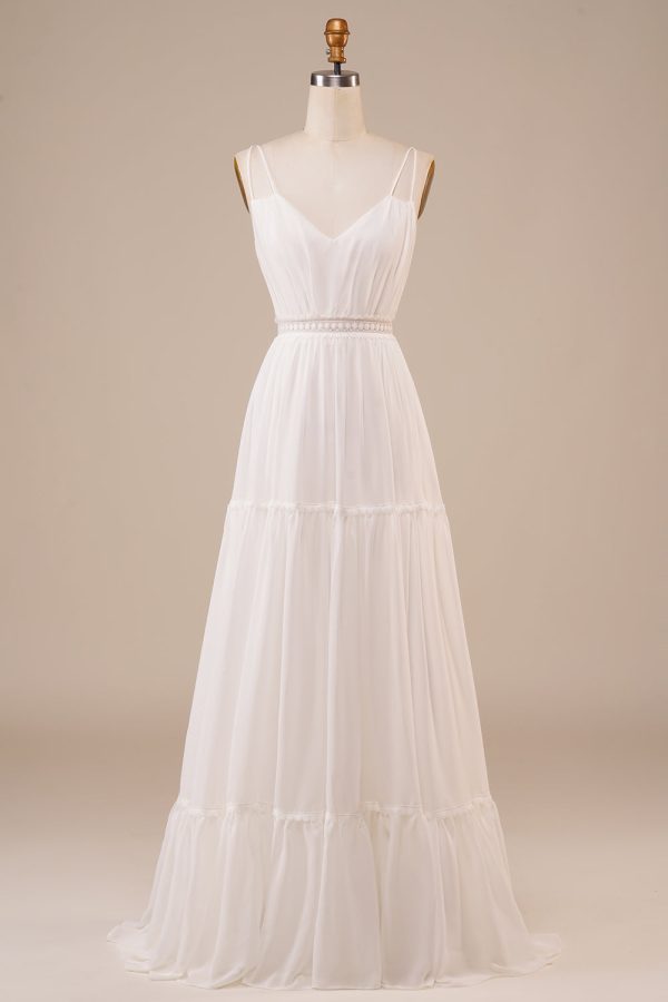 A-Line Simple Long Wedding Dress Sale