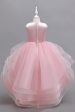 Pink High Low Appliques Sparkly Girls Dresses For Sale