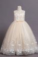 Tulle Blush Flower Girl Dress with Bowknot Online Sale