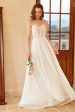 Beautiful A Line Spaghetti Straps White Wedding Dress with Appliques Hot on Sale