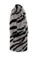 Dark Grey Zebra Pattern Imitation Oversized Long Faux Fur Shearling Coat Supply