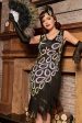 Asymmetrical V Neck 1920s Flapper Dress Fashion