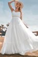 A-Line Simple Long Beach Simple Wedding Dress For Sale