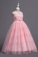 Pink Round Neck Girls Dresses With 3D Flowers Online Sale