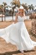 A-Line Simple Long Beach Simple Wedding Dress For Sale