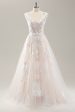 White A Line Off the Shoulder Tulle Wedding Dress with Applique Lace Discount