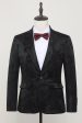 Notched Lapel Single Breasted Black Blazer Discount