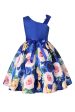 Floral Purple Sleeveless Girls  Party Dress on Sale