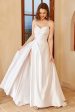 White Satin Sweetheart Wedding Dress with Slit Supply