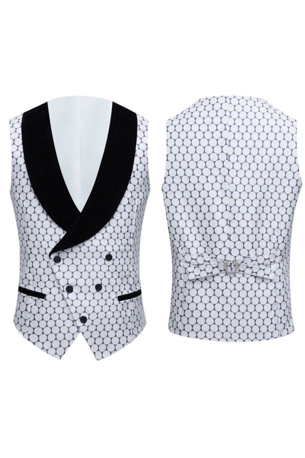 Biege Dots Jacquard 2 Piece Men s Prom Suits Supply