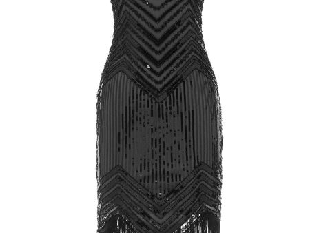 Spaghetti Straps Black 1920s Dress Supply