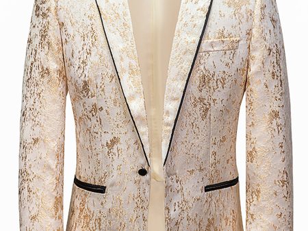 White Jacquard Men s Blazer Discount