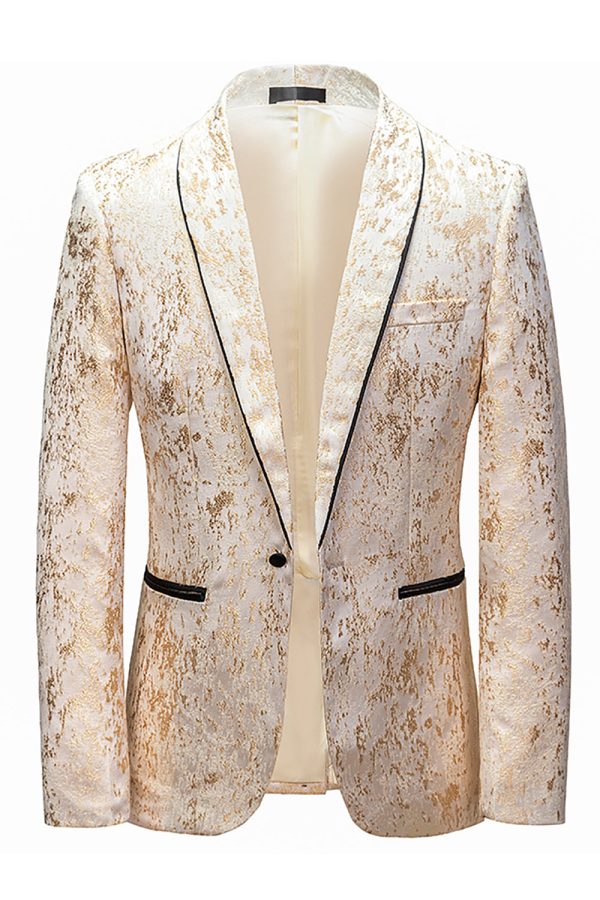 White Jacquard Men s Blazer Discount