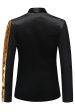 Sparkly Black Sequins Notched Lapel Men s Blazer Hot on Sale