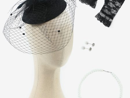 1920s Headpiece Earrings Necklace and Gloves Four Pieces Accessories Sets Online Sale