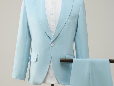 2 Piece Light Blue Notched Lapel Men s Prom Suits Online now