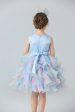 Blue Tulle Tiered Girls  Dress with Bows Fashion