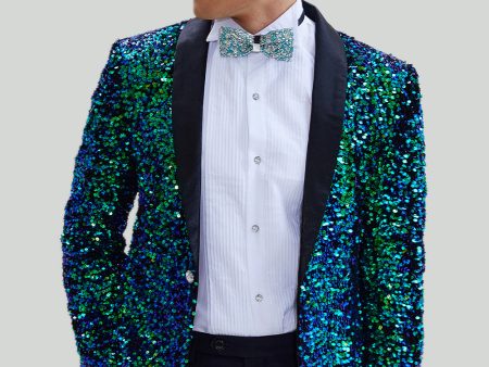 Green Men s Sequined Blazer Jacket Sale