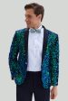 Green Men s Sequined Blazer Jacket Sale