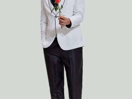 White Men s 3 Piece Shawl Lapel Prom Suits Online Sale