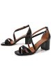 Black Cross Strappy Block Heel Sandal Online Hot Sale