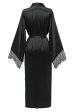 Black Bridesamaid Robe With Lace Fashion