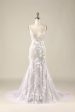 Ivory Mermaid Illusion Boat Neck Lace Wedding Dress Sale