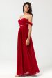 Epitome of Romance A Line Sweetheart Burgundy Long Bridesmaid Dress with Keyhole Online now