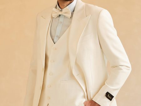 White Peak Lapel Single Breasted 3 Piece Men s Wedding Suits Online Hot Sale