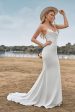 Simple Spaghetti Straps White Bridal Dress with Criss Cross Back Hot on Sale