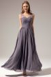 Long V-neck Bridesmaid Dress on Sale