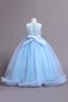 Tulle Beaded Blue Girls Dresses with Appliques Discount