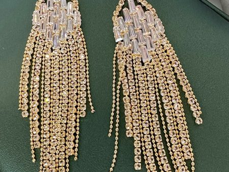 Golden Tassel Rhinestone Earrings Online