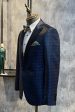 Dark Blue Peak Lapel Men s Prom Blazer Online now