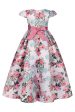 Blush Print Floral Long Girls  Dress with Bowknot Discount