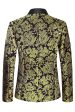 Golden Notched Lapel Jacquard Men s Blazer For Sale