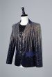 Glitter Navy Sequins Single-Breasted  Men s Blazer Online now