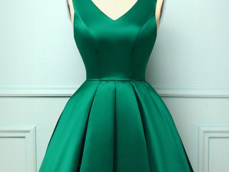 Satin Green Ball Homecoming Dress Online Sale