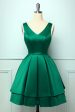 Satin Green Ball Homecoming Dress Online Sale