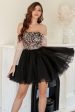 Black Strapless Neck A Line Homecoming Dress Supply