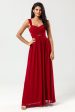 Epitome of Romance A Line Sweetheart Burgundy Long Bridesmaid Dress with Keyhole Online now