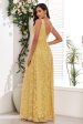 Yellow V-Neck Long Prom Dress With Appliques Supply