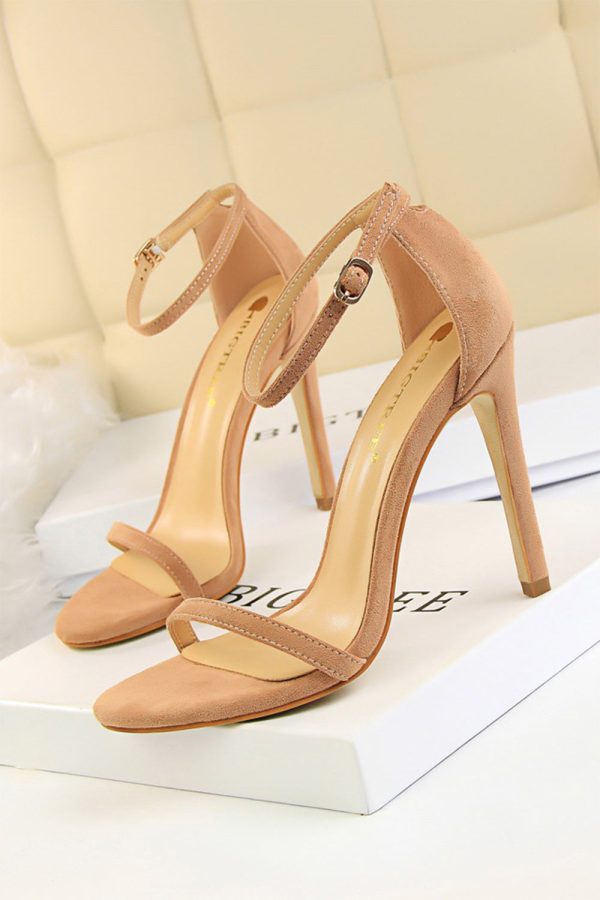 Apricot Strappy Stiletto Heels Cheap