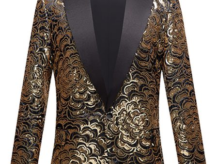 Golden Sequins Men s Blazer Online Sale